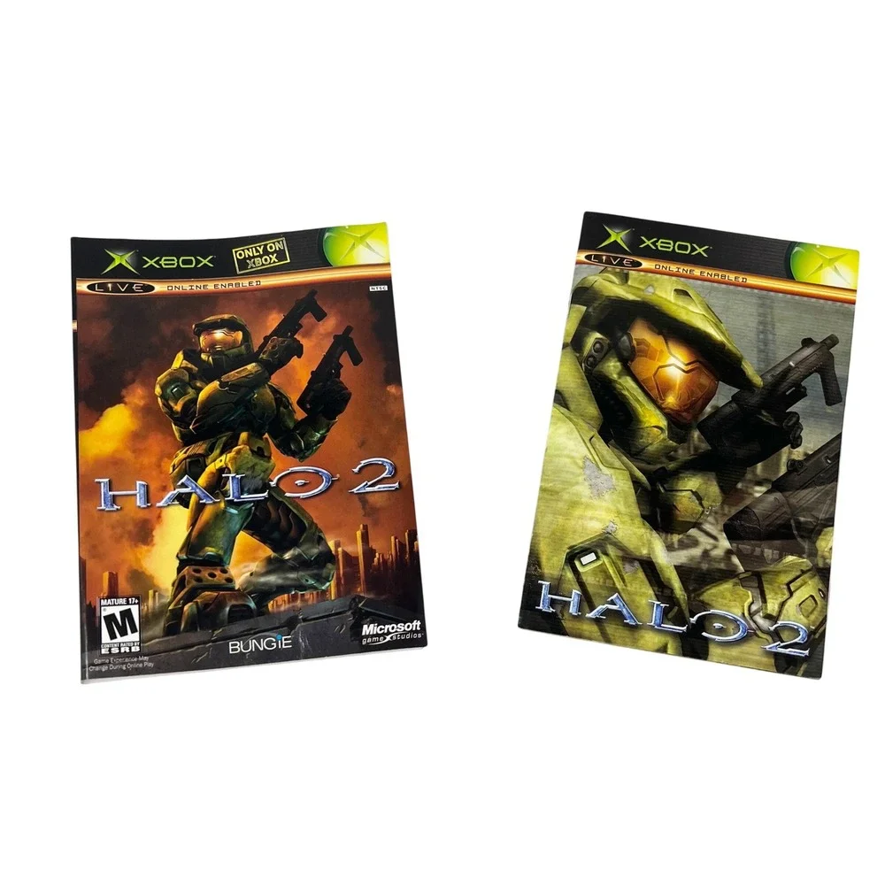 Halo 2 Original Microsoft Xbox Instruction Manual‎ and Xbox Live Insert Lot